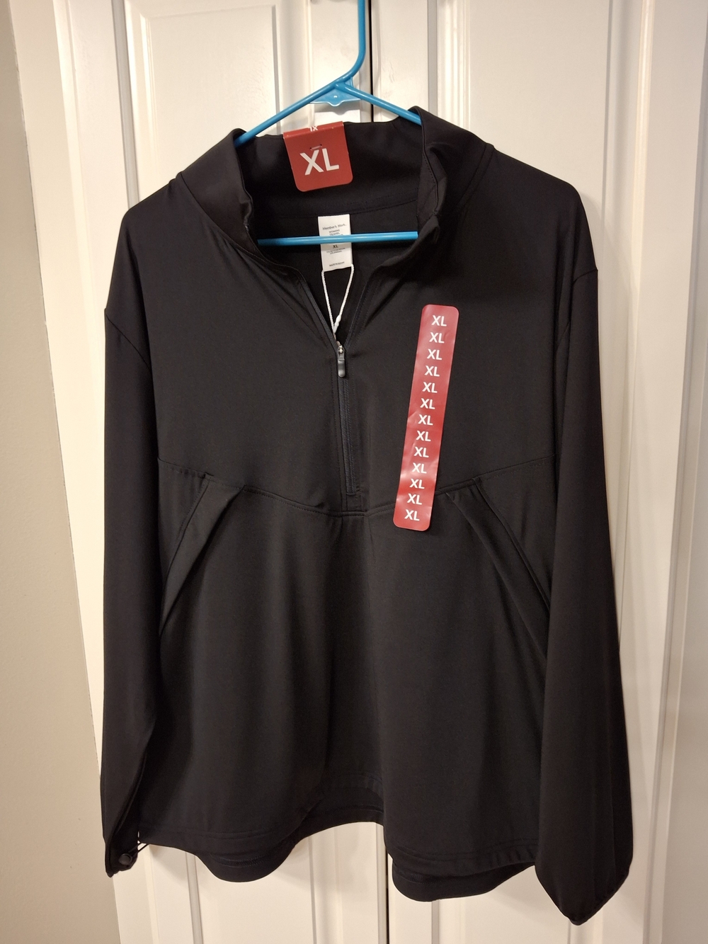 Nwt Women’s Black Quarter-Zip Travel Pullover Jacket XL
